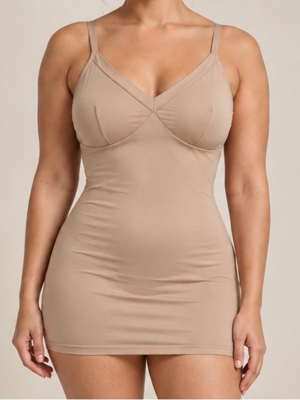 Spanx Simplicity Lingerie Strap Slip Tan Nude Slimming V-Neck Women’s x-large